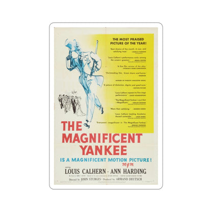 The Magnificent Yankee 1950 Movie Poster STICKER Vinyl Die-Cut Decal-2 Inch-The Sticker Space