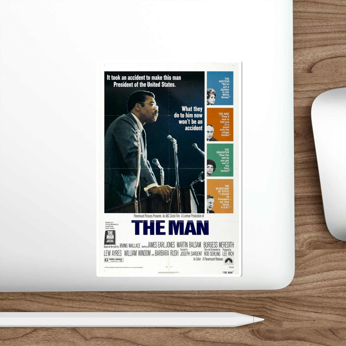 The Man 1972 Movie Poster STICKER Vinyl Die-Cut Decal-The Sticker Space