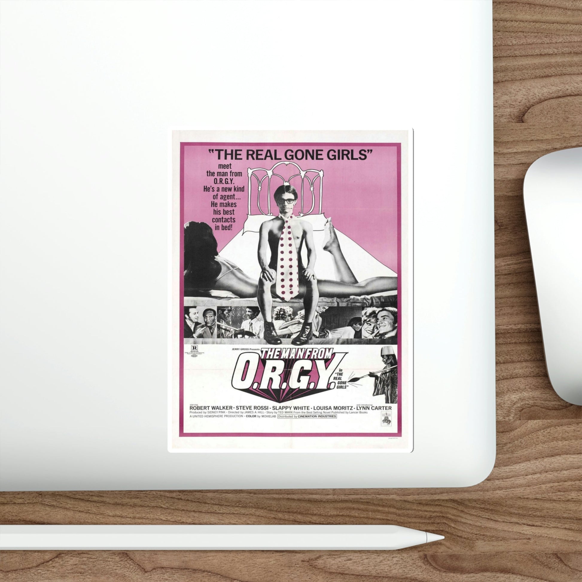 The Man from ORGY 1970 Movie Poster STICKER Vinyl Die-Cut Decal-The Sticker Space