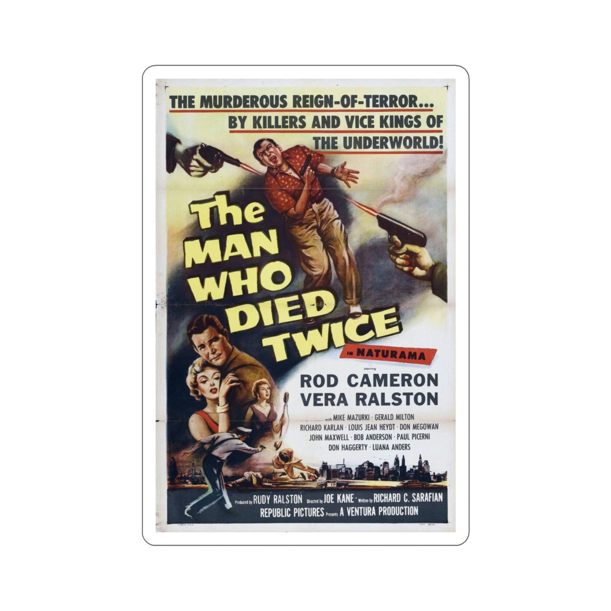 The Man Who Died Twice 1958 Movie Poster STICKER Vinyl Die-Cut Decal-4 Inch-The Sticker Space