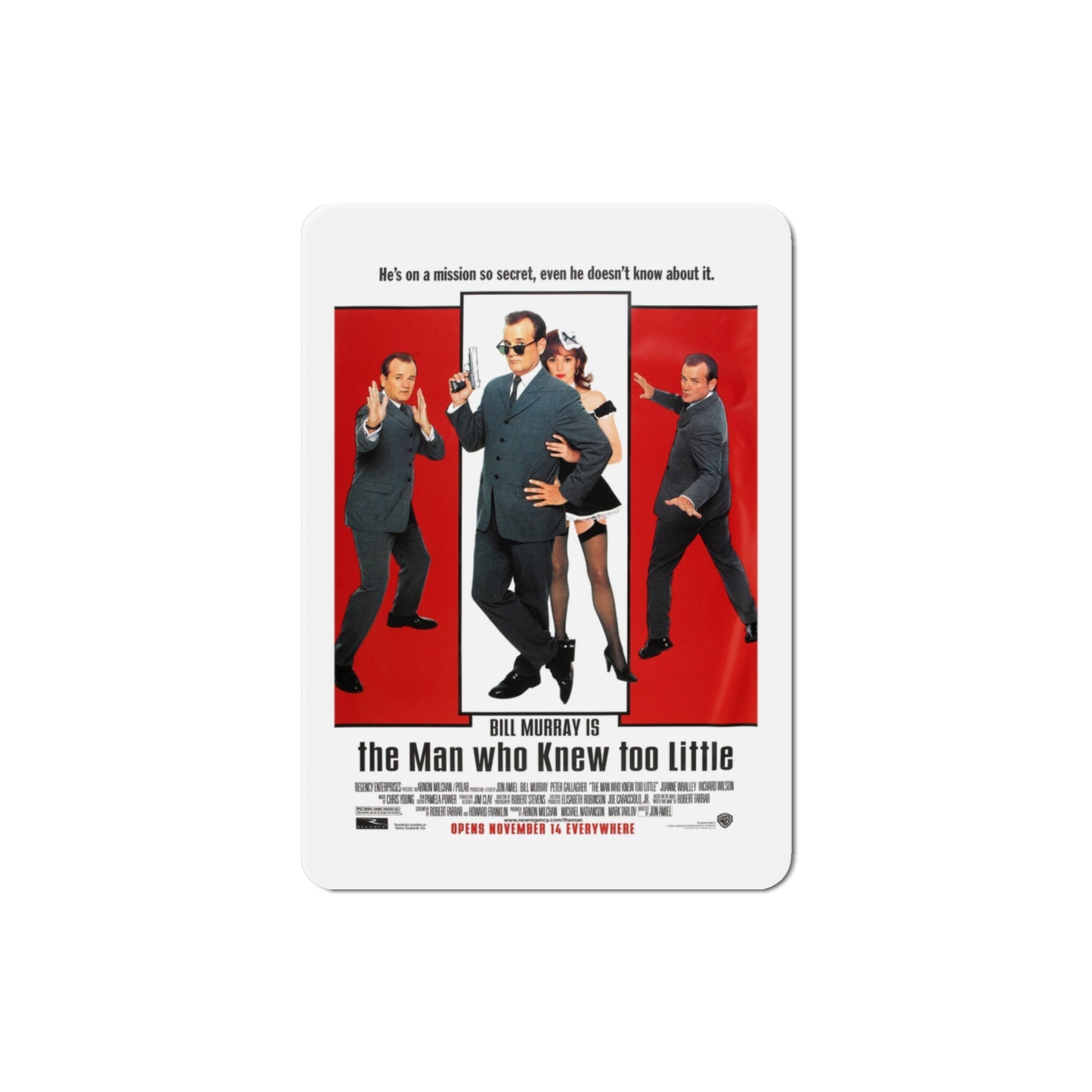 The Man Who Knew Too Little 1997 Movie Poster Die-Cut Magnet-3" x 3"-The Sticker Space
