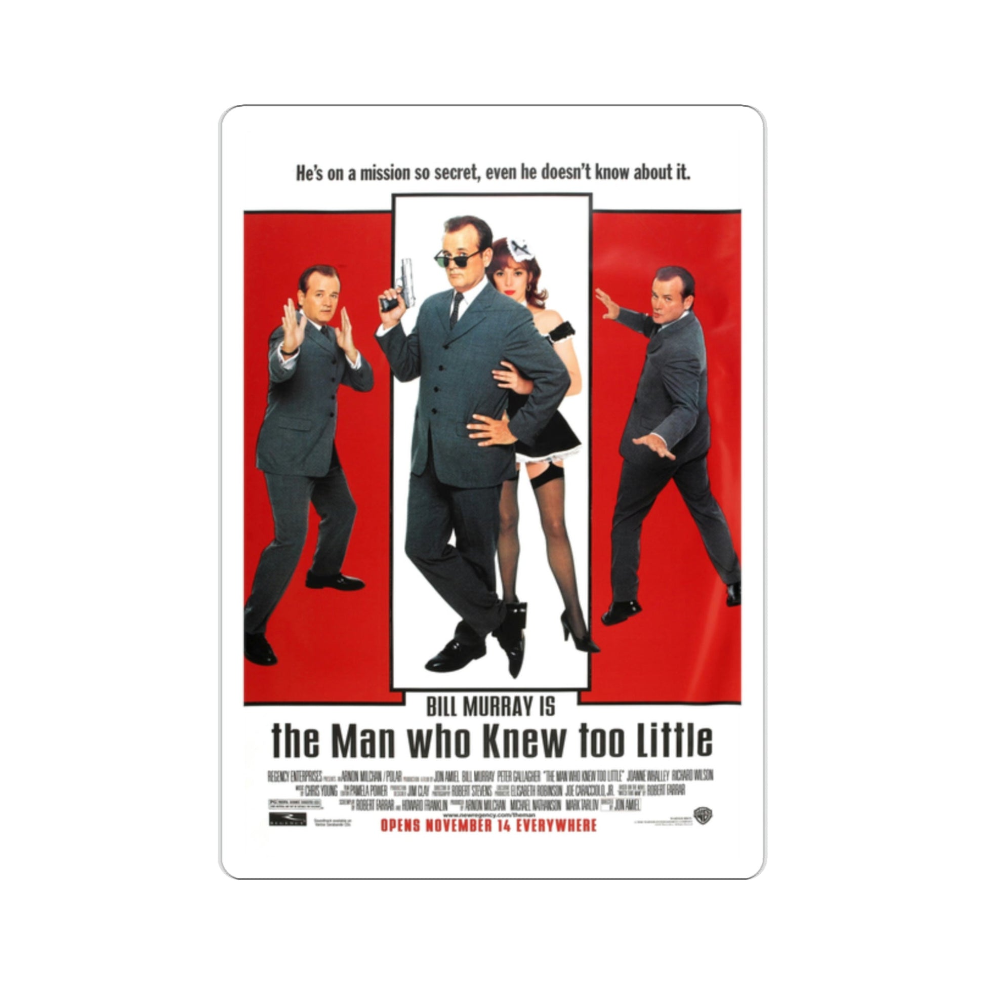 The Man Who Knew Too Little 1997 Movie Poster STICKER Vinyl Die-Cut Decal-2 Inch-The Sticker Space