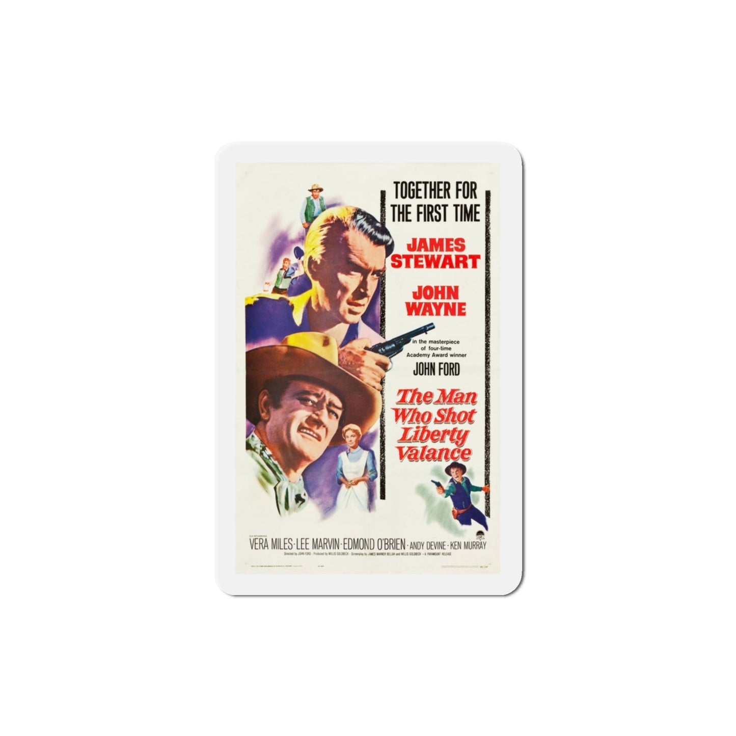 The Man Who Shot Liberty Valance 1962 Movie Poster Die-Cut Magnet-3 Inch-The Sticker Space
