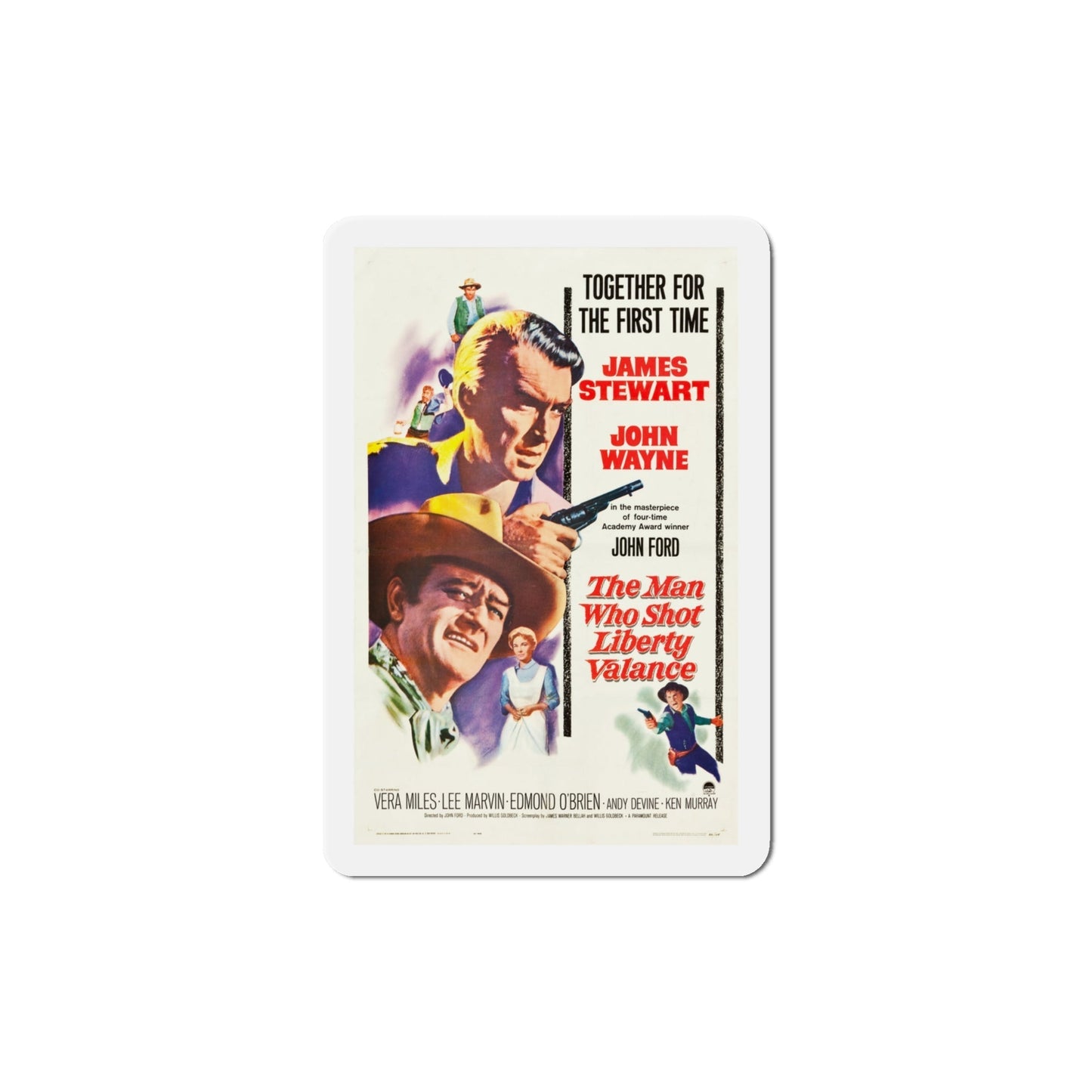 The Man Who Shot Liberty Valance 1962 Movie Poster Die-Cut Magnet-4 Inch-The Sticker Space