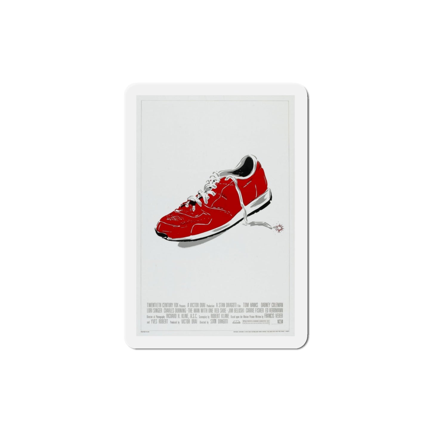 The Man With one Red Shoe 1985 Movie Poster Die-Cut Magnet-3" x 3"-The Sticker Space
