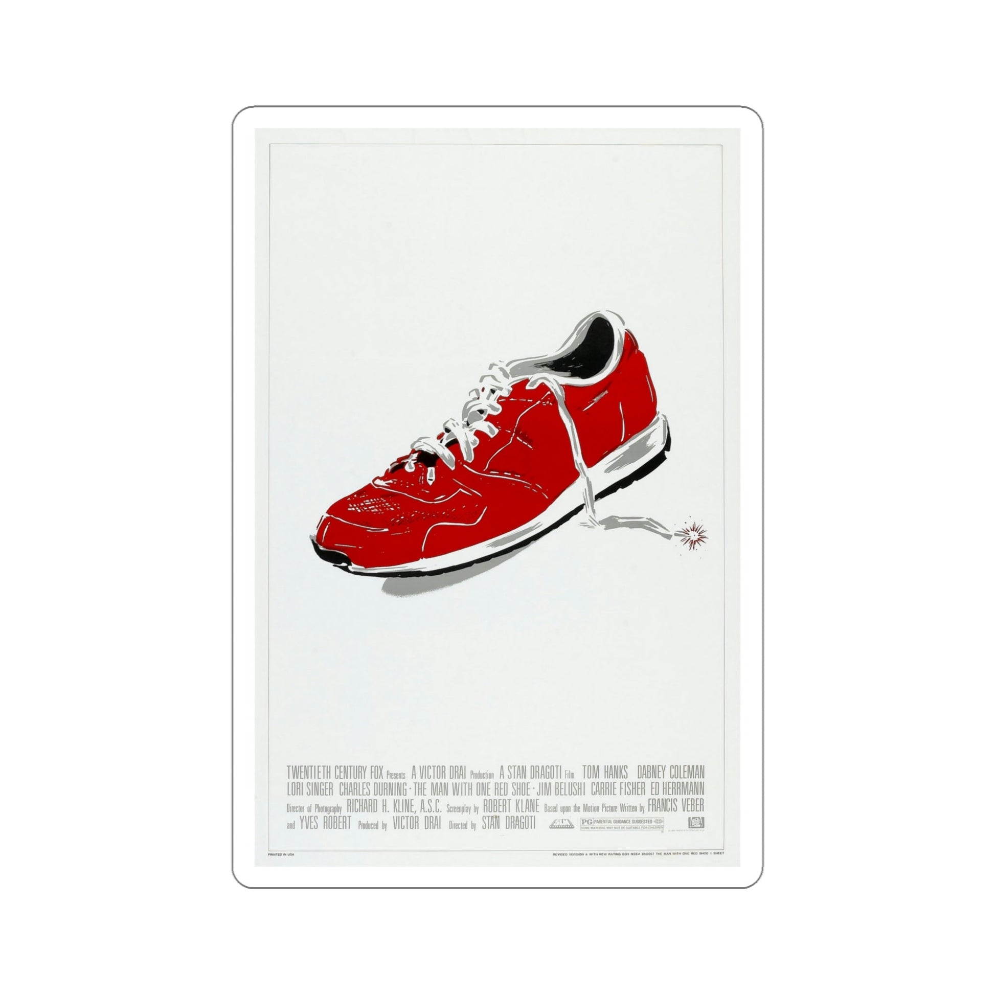 The Man With one Red Shoe 1985 Movie Poster STICKER Vinyl Die-Cut Decal-5 Inch-The Sticker Space