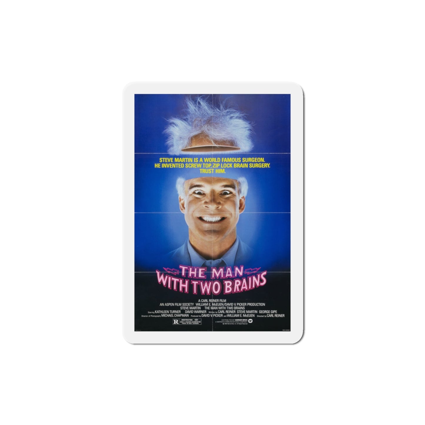 The Man with Two Brains 1983 Movie Poster Die-Cut Magnet-The Sticker Space