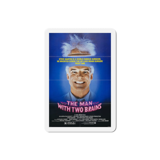 The Man with Two Brains 1983 Movie Poster Die-Cut Magnet-2" x 2"-The Sticker Space