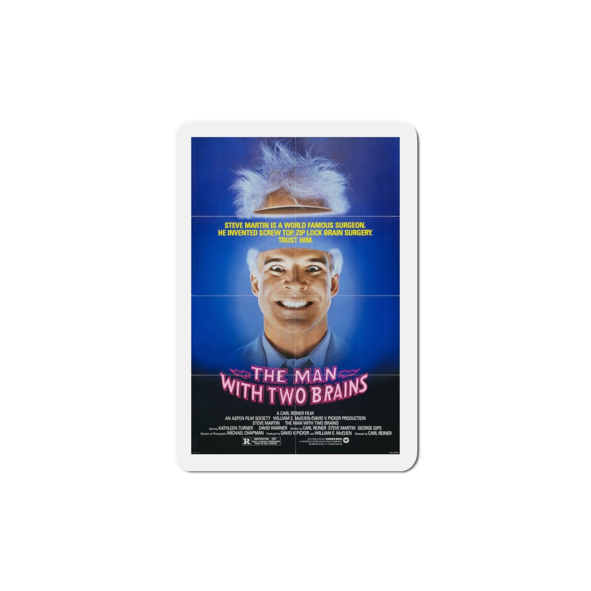 The Man with Two Brains 1983 Movie Poster Die-Cut Magnet-5" x 5"-The Sticker Space