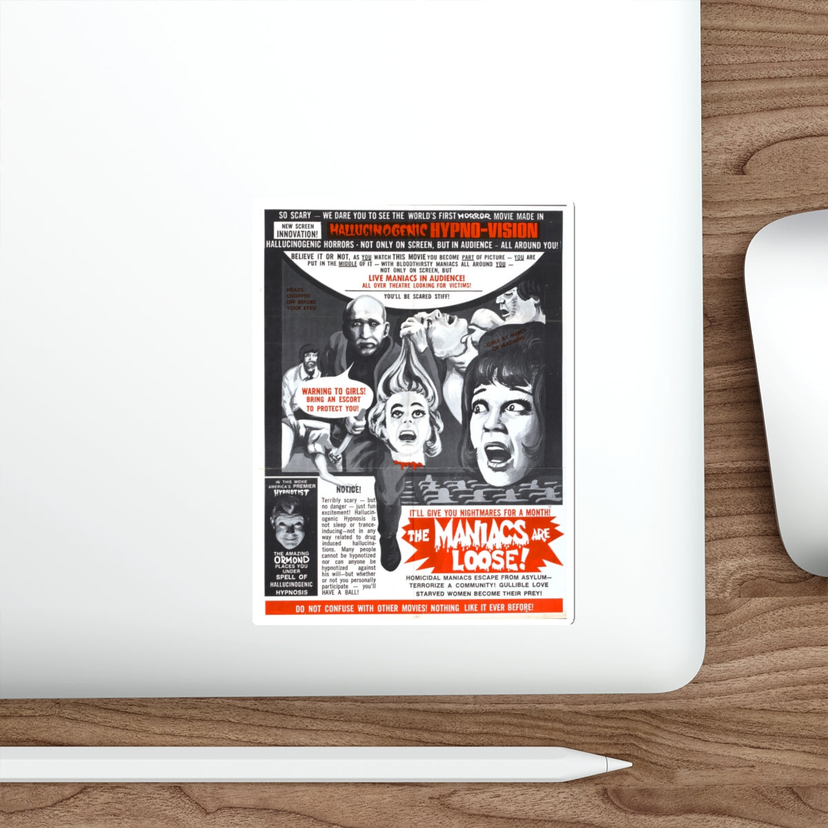 THE MANIACS ARE LOOSE (THE THRILL KILLERS) 1964 Movie Poster STICKER Vinyl Die-Cut Decal-The Sticker Space