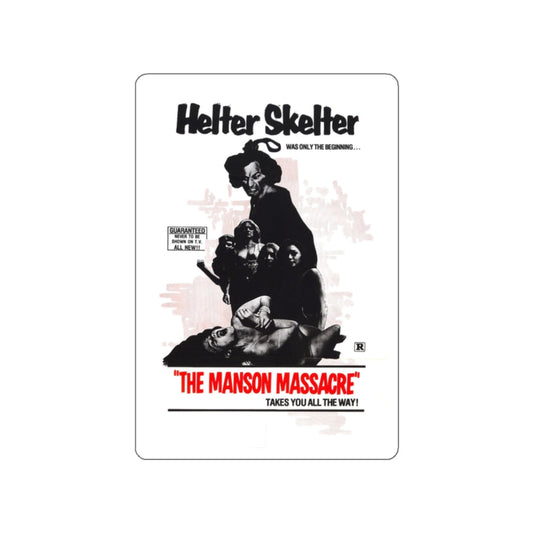 THE MANSON MASSACRE (THE CULT) 1971 Movie Poster STICKER Vinyl Die-Cut Decal-White-The Sticker Space