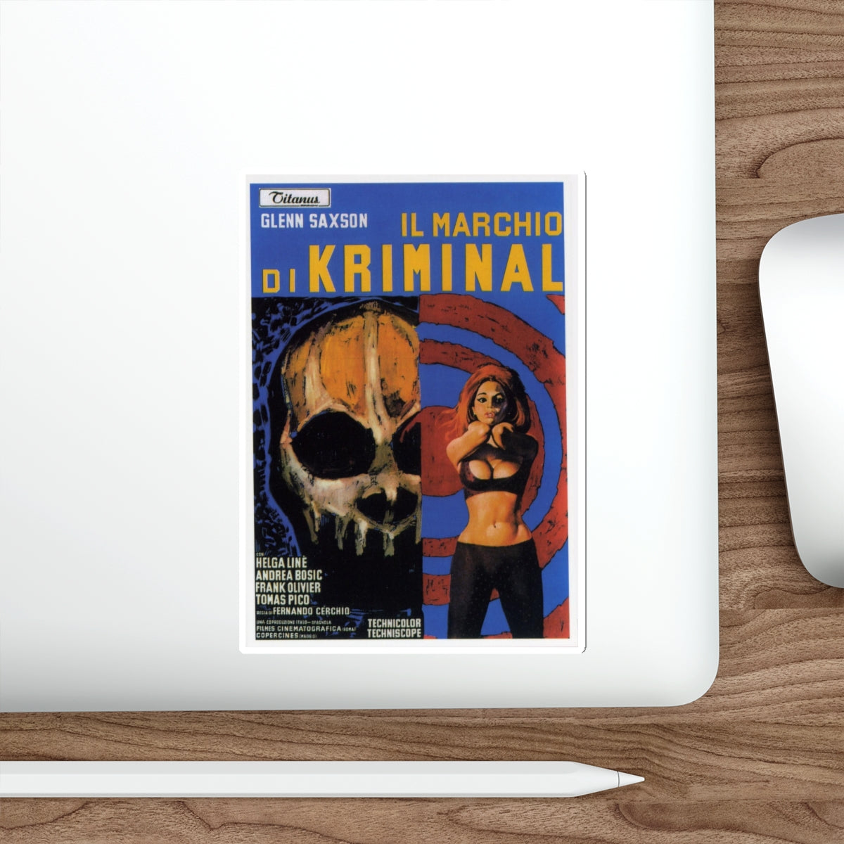 THE MARK OF KRIMINAL 1968 Movie Poster STICKER Vinyl Die-Cut Decal-The Sticker Space