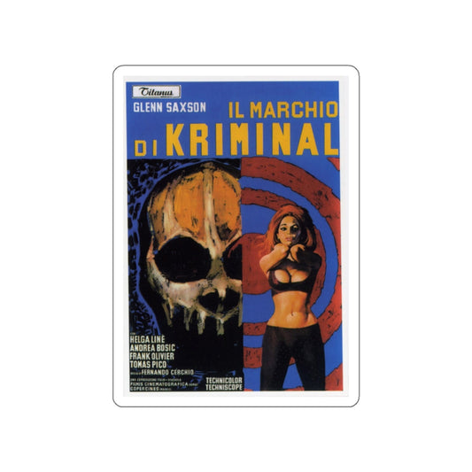 THE MARK OF KRIMINAL 1968 Movie Poster STICKER Vinyl Die-Cut Decal-White-The Sticker Space