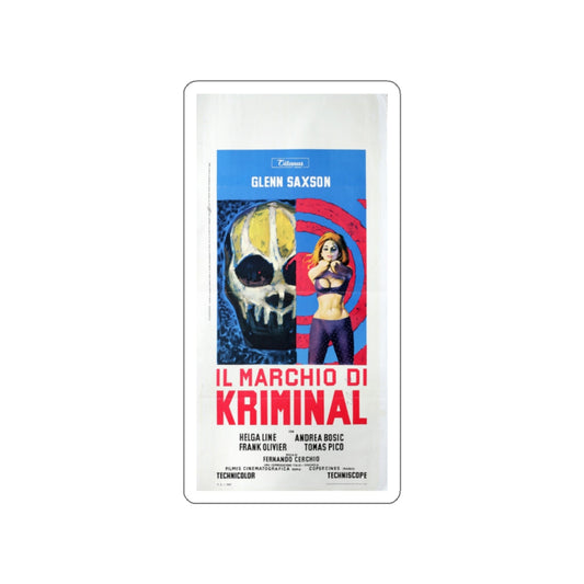 THE MARK OF KRIMINAL (ITALIAN) 1968 Movie Poster STICKER Vinyl Die-Cut Decal-White-The Sticker Space