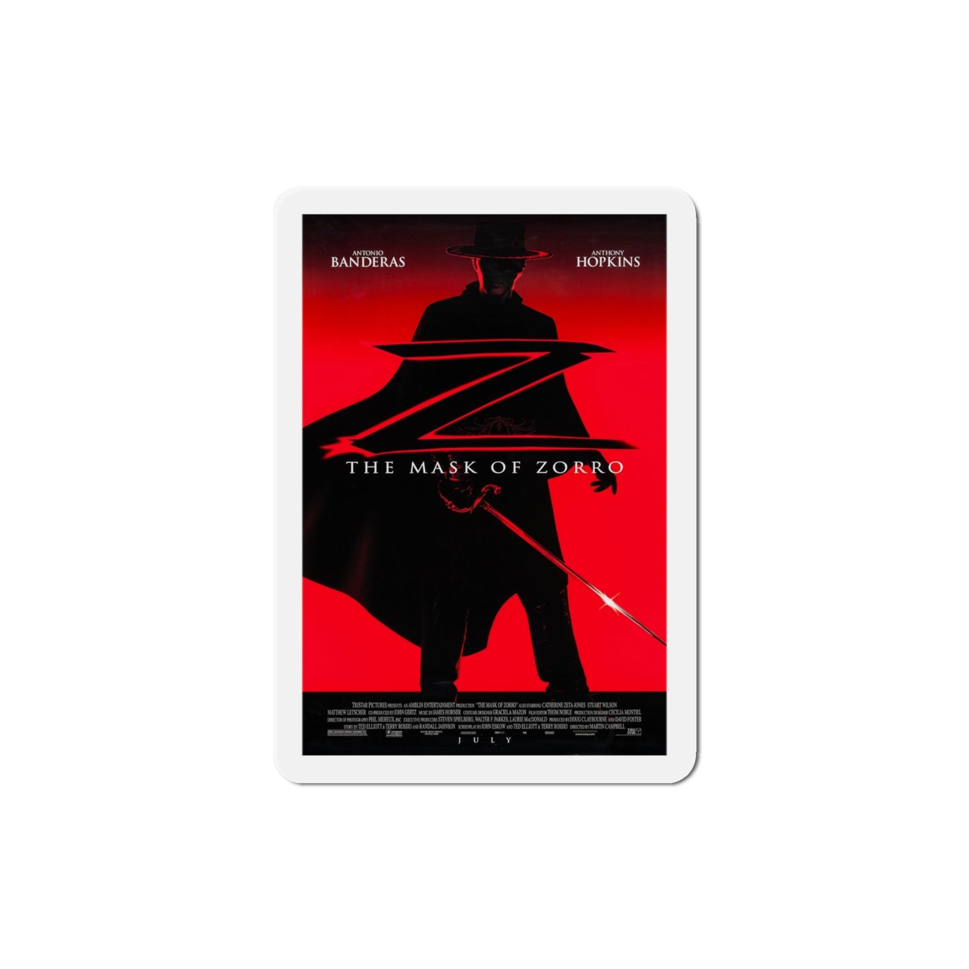 The Mask of Zorro 1998 Movie Poster Die-Cut Magnet-4" x 4"-The Sticker Space