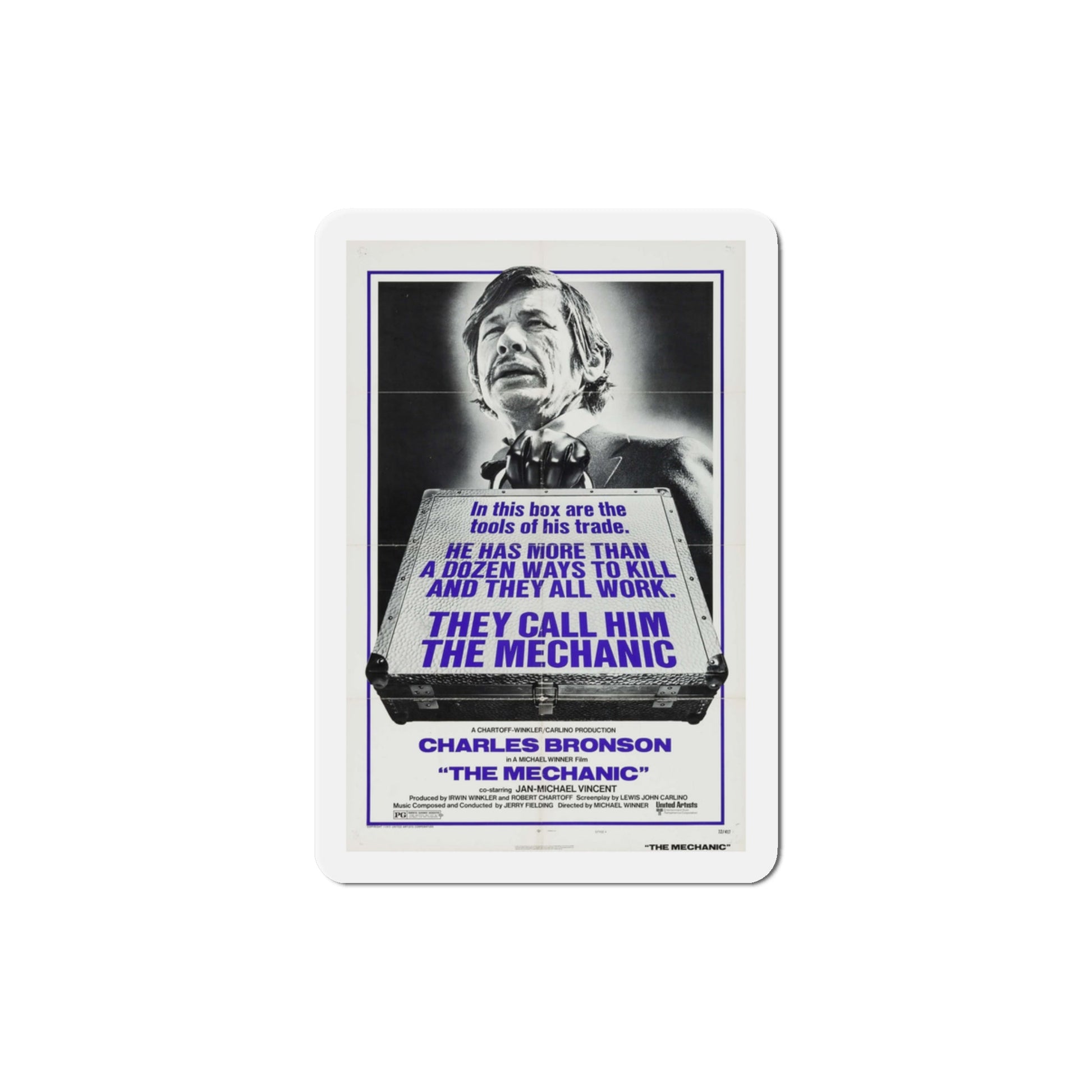 The Mechanic 1972 Movie Poster Die-Cut Magnet-3" x 3"-The Sticker Space