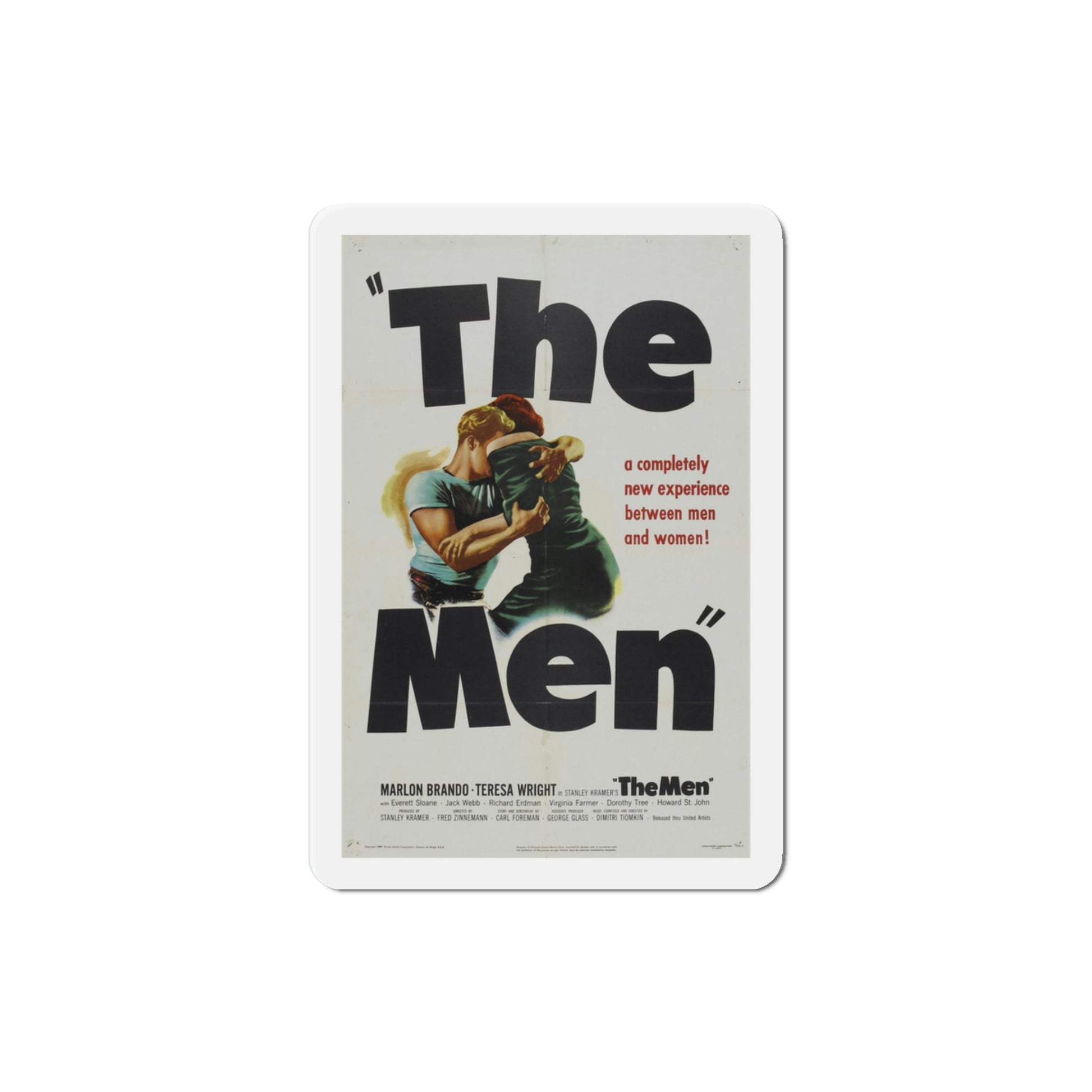 The Men 1950 Movie Poster Die-Cut Magnet-3 Inch-The Sticker Space