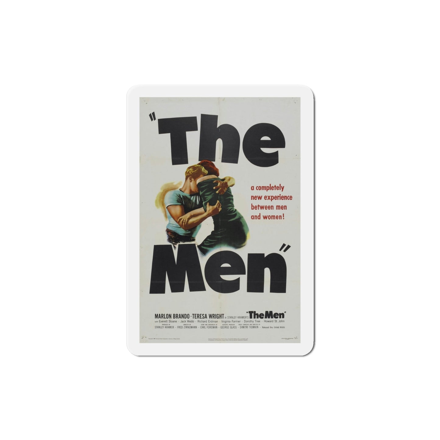 The Men 1950 Movie Poster Die-Cut Magnet-4 Inch-The Sticker Space