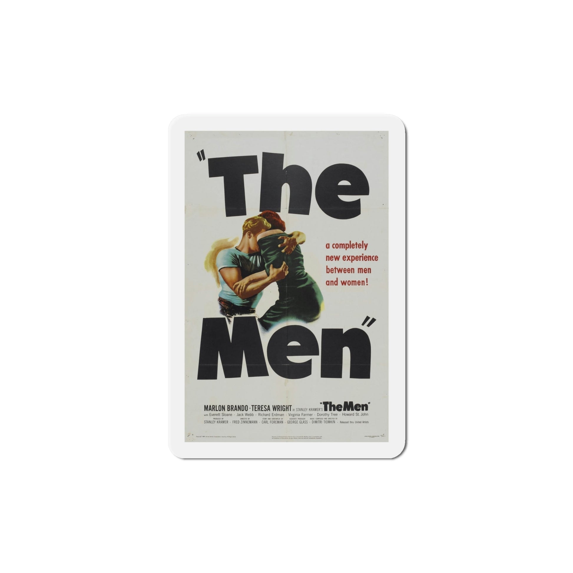 The Men 1950 Movie Poster Die-Cut Magnet-6 Inch-The Sticker Space