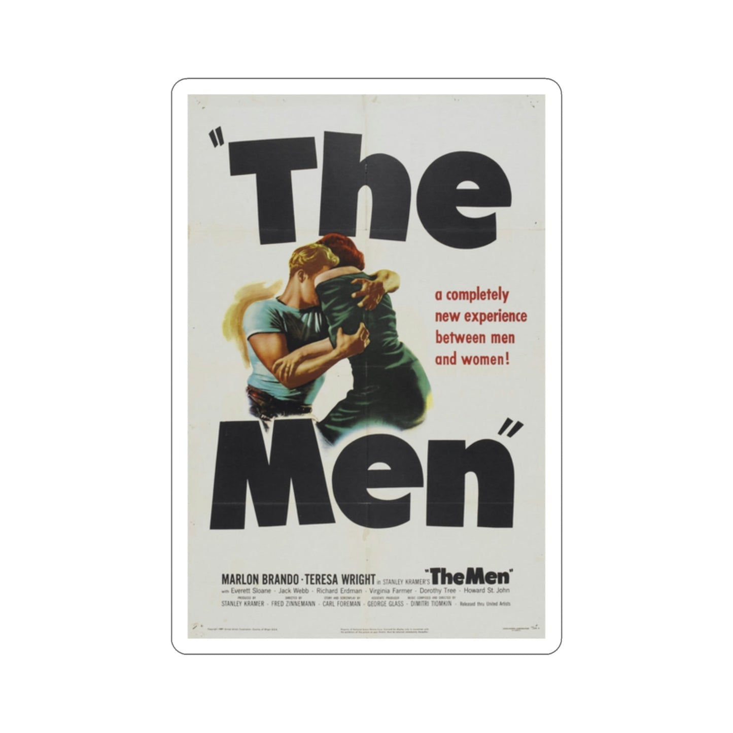 The Men 1950 Movie Poster STICKER Vinyl Die-Cut Decal-2 Inch-The Sticker Space