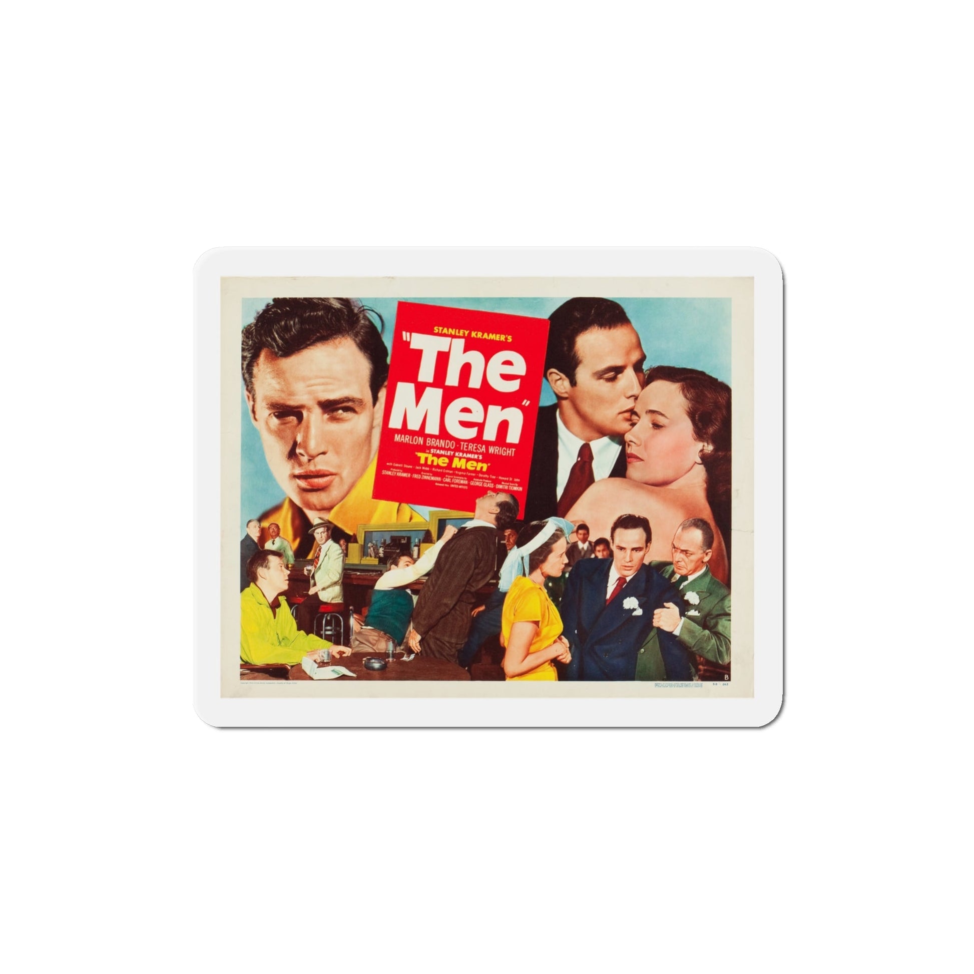 The Men 1950 v2 Movie Poster Die-Cut Magnet-4 Inch-The Sticker Space