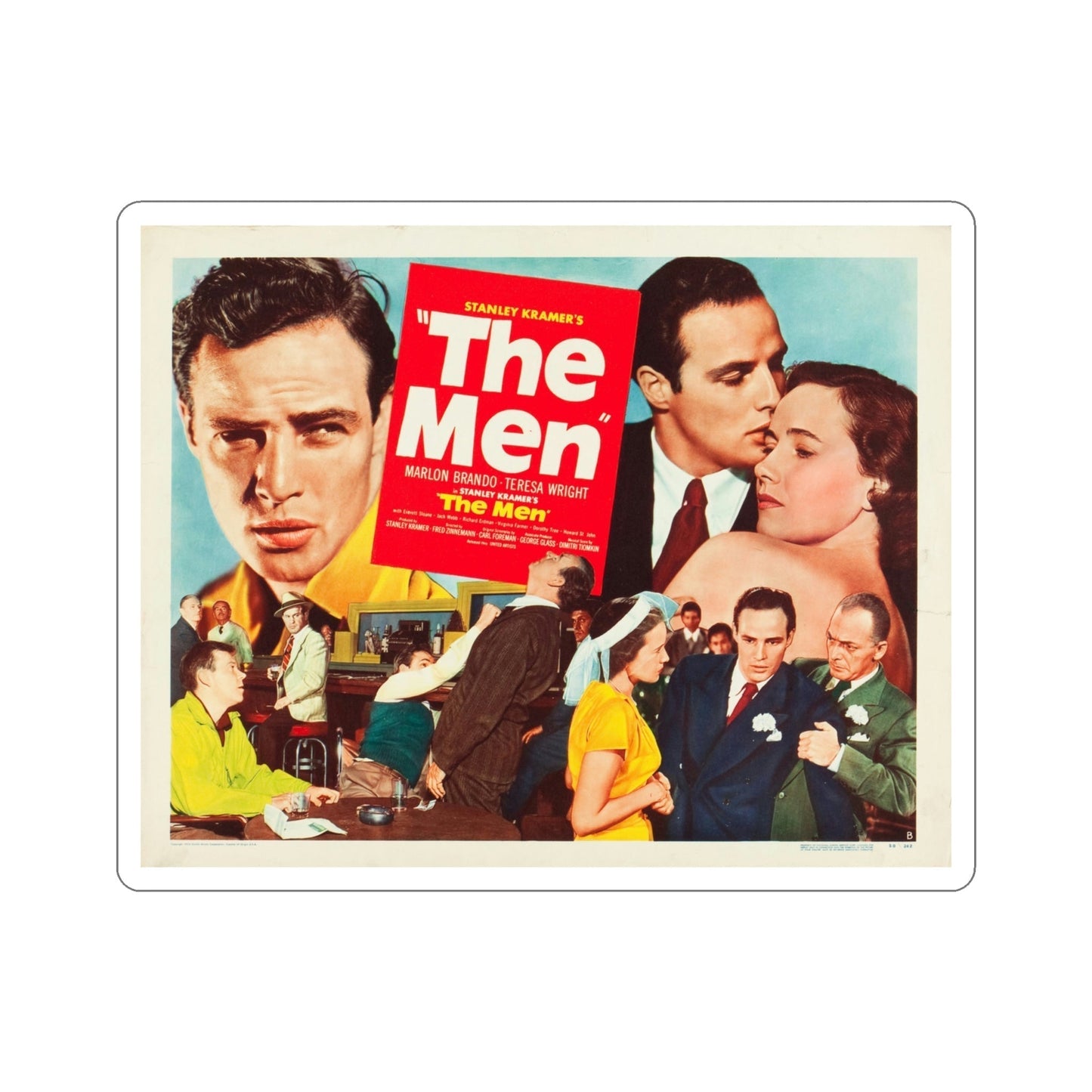 The Men 1950 v2 Movie Poster STICKER Vinyl Die-Cut Decal-4 Inch-The Sticker Space