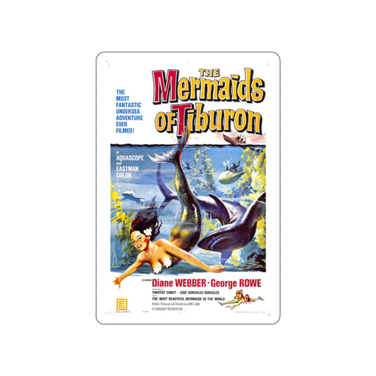 THE MERMAIDS OF TIBURON 1962 Movie Poster STICKER Vinyl Die-Cut Decal-White-The Sticker Space