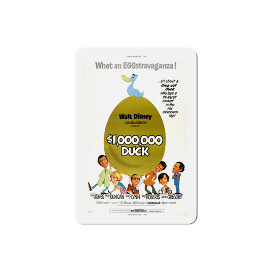 The Million Dollar Duck 1971 Movie Poster Die-Cut Magnet-2" x 2"-The Sticker Space