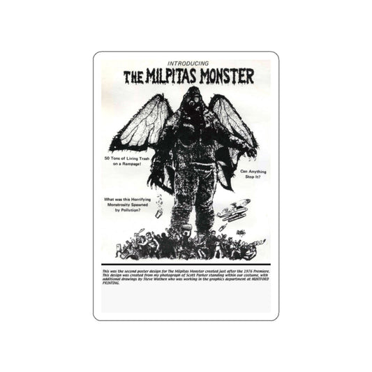 THE MILPITAS MONSTER 1976 Movie Poster STICKER Vinyl Die-Cut Decal-White-The Sticker Space