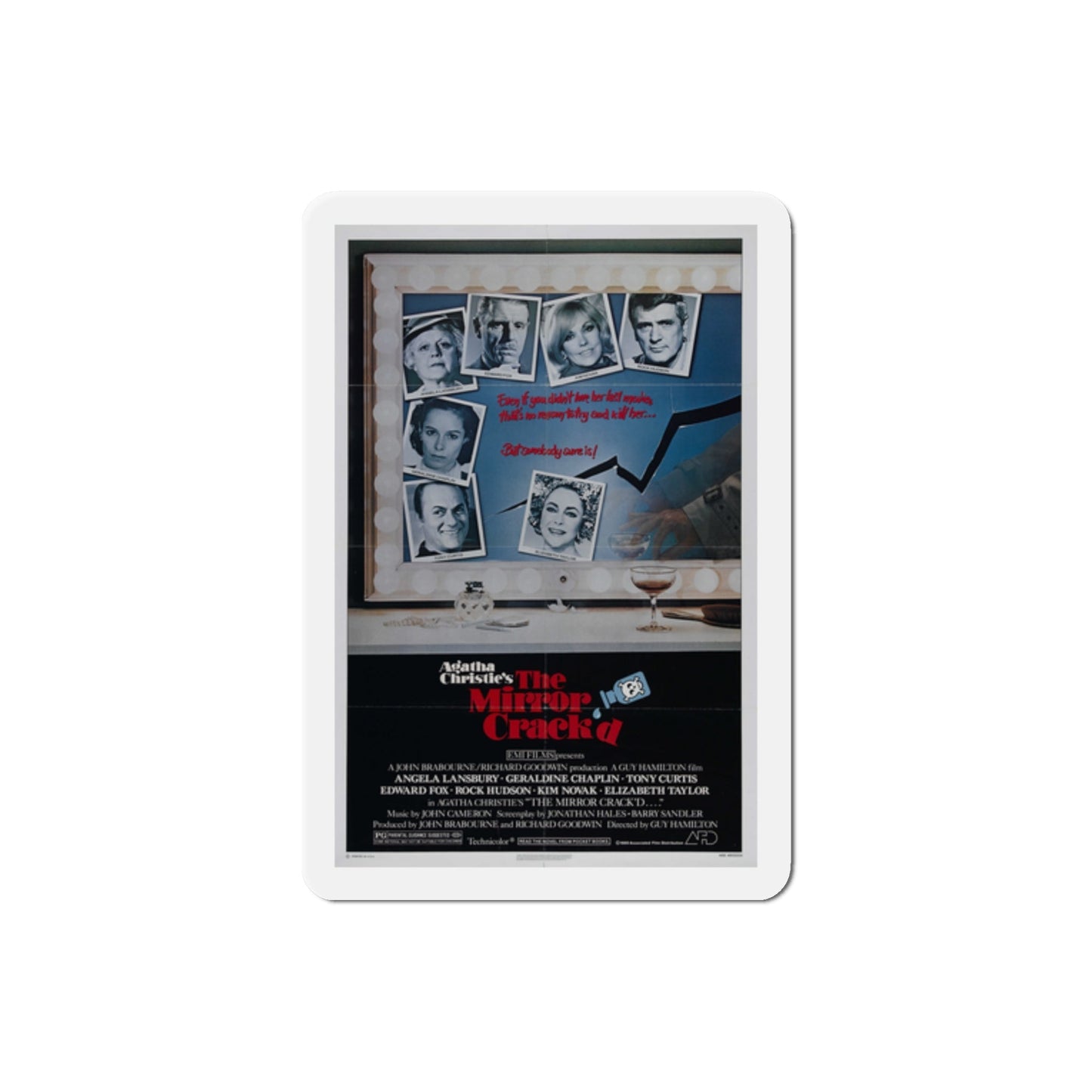 The Mirror Crack'd 1980 Movie Poster Die-Cut Magnet-2" x 2"-The Sticker Space