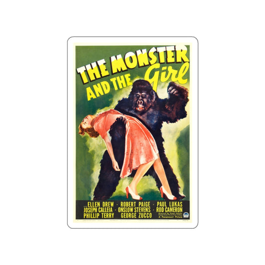 THE MONSTER AND THE GIRL 1941 Movie Poster STICKER Vinyl Die-Cut Decal-White-The Sticker Space