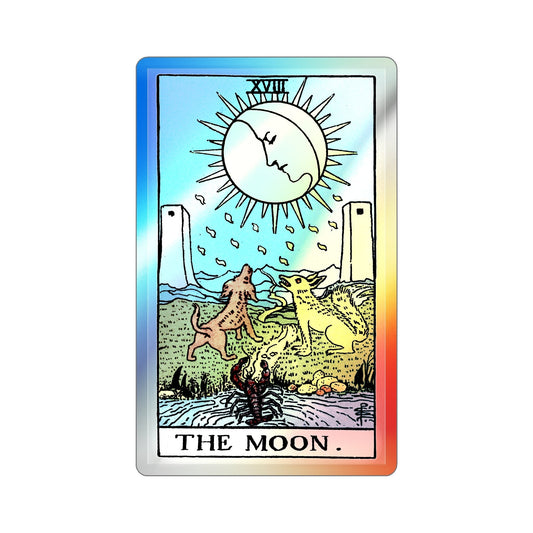 The Moon (Tarot Card) Holographic STICKER Die-Cut Vinyl Decal-6 Inch-The Sticker Space