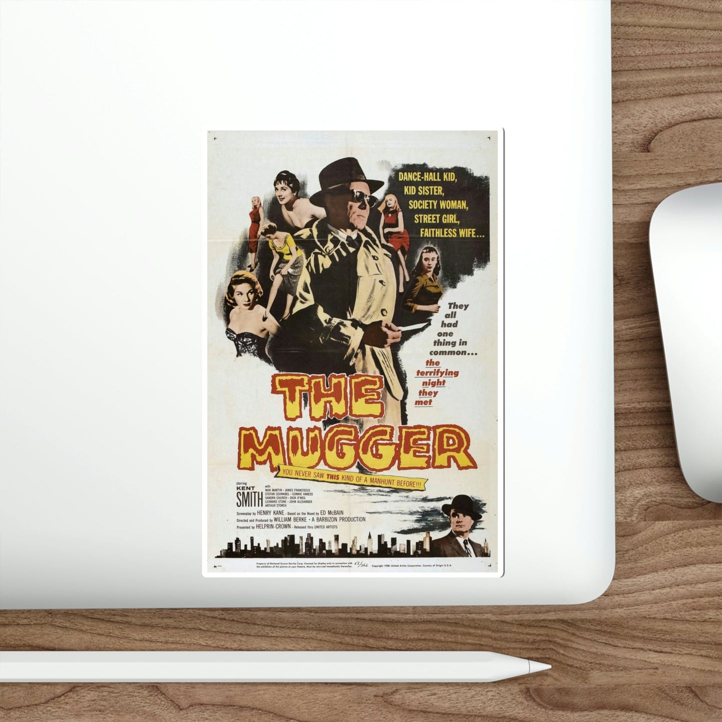 The Mugger 1958 Movie Poster STICKER Vinyl Die-Cut Decal-The Sticker Space
