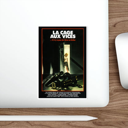 THE NAKED CAGE (FRENCH) 1986 Movie Poster STICKER Vinyl Die-Cut Decal-The Sticker Space