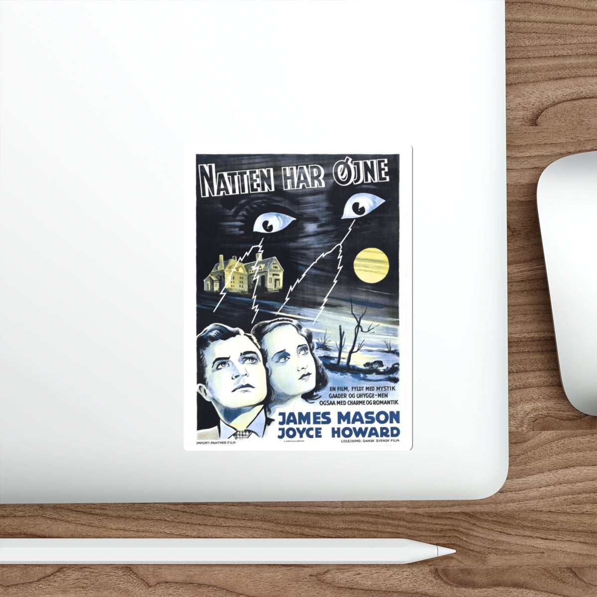 THE NIGHT HAS EYES (SCANDINAVIAN) 1942 Movie Poster STICKER Vinyl Die-Cut Decal-The Sticker Space