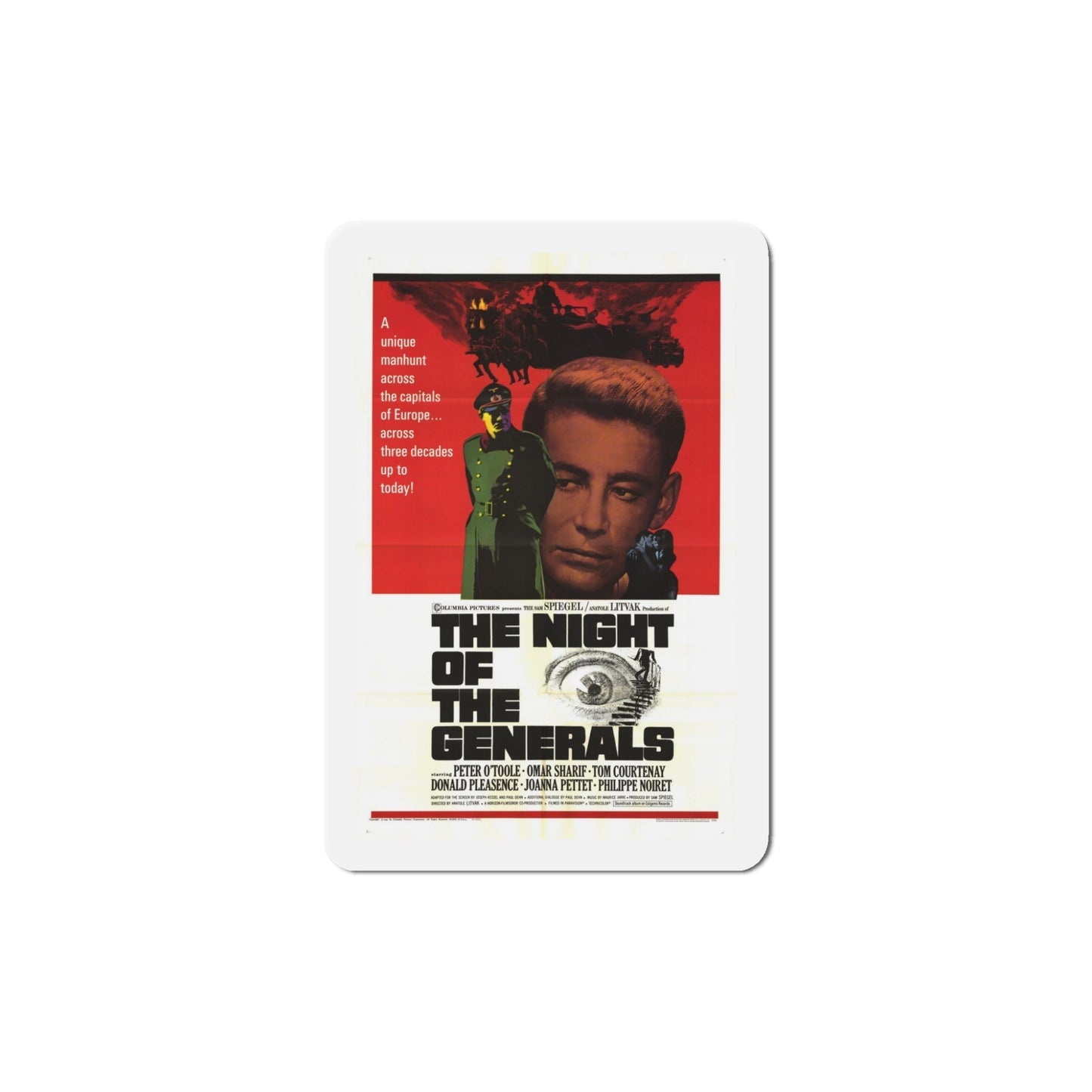 The Night of the Generals 1967 Movie Poster Die-Cut Magnet-5 Inch-The Sticker Space