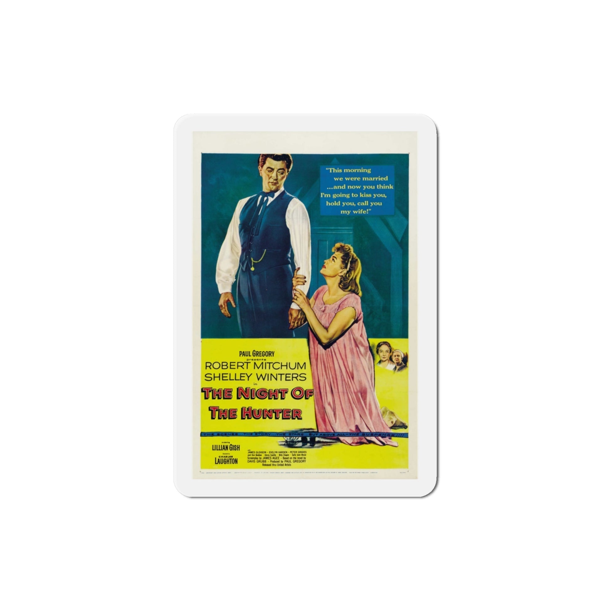 The Night of the Hunter 1955 Movie Poster Die-Cut Magnet-3 Inch-The Sticker Space