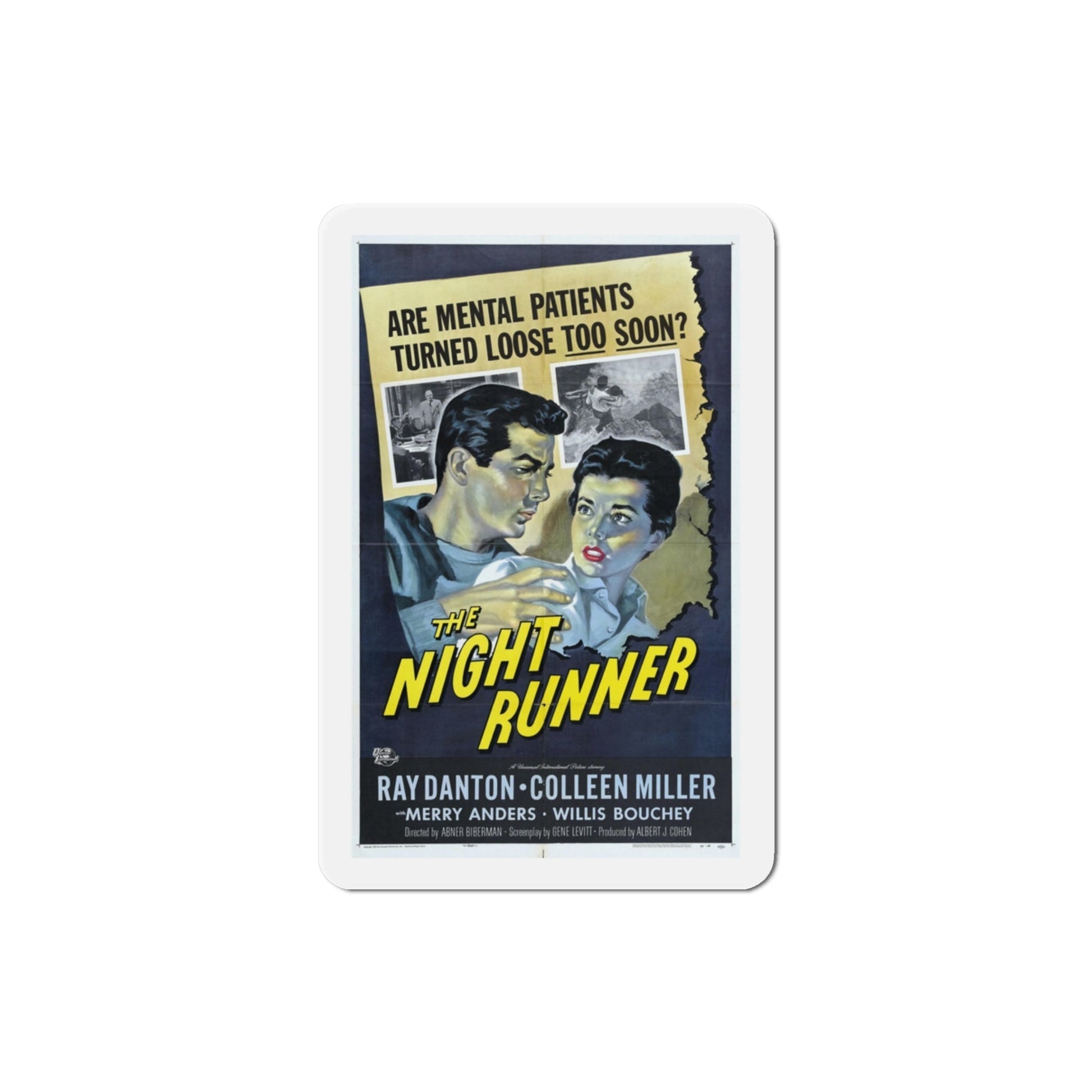 The Night Runner 1957 Movie Poster Die-Cut Magnet-3 Inch-The Sticker Space