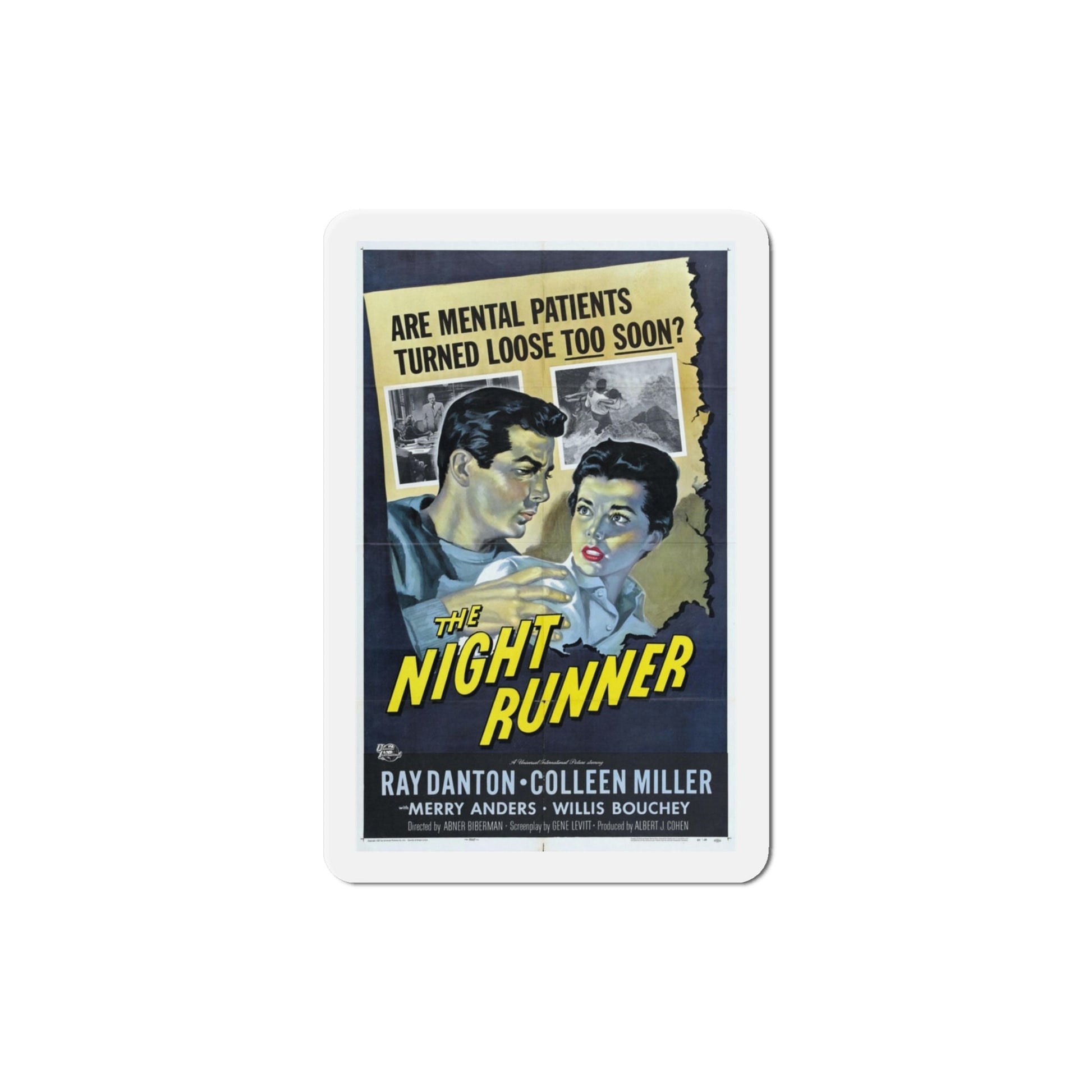 The Night Runner 1957 Movie Poster Die-Cut Magnet-4 Inch-The Sticker Space