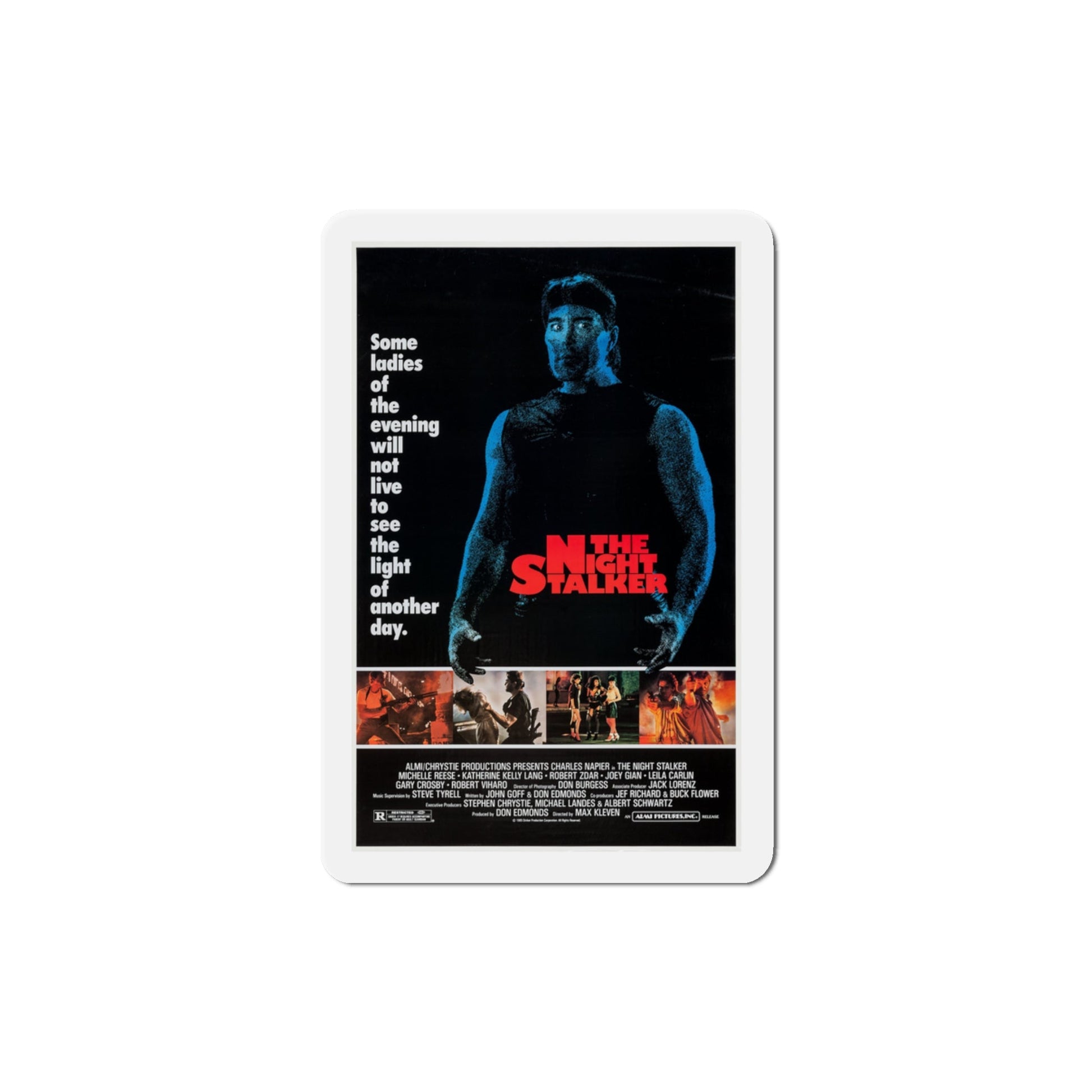 The Night Stalker 1987 Movie Poster Die-Cut Magnet-3" x 3"-The Sticker Space