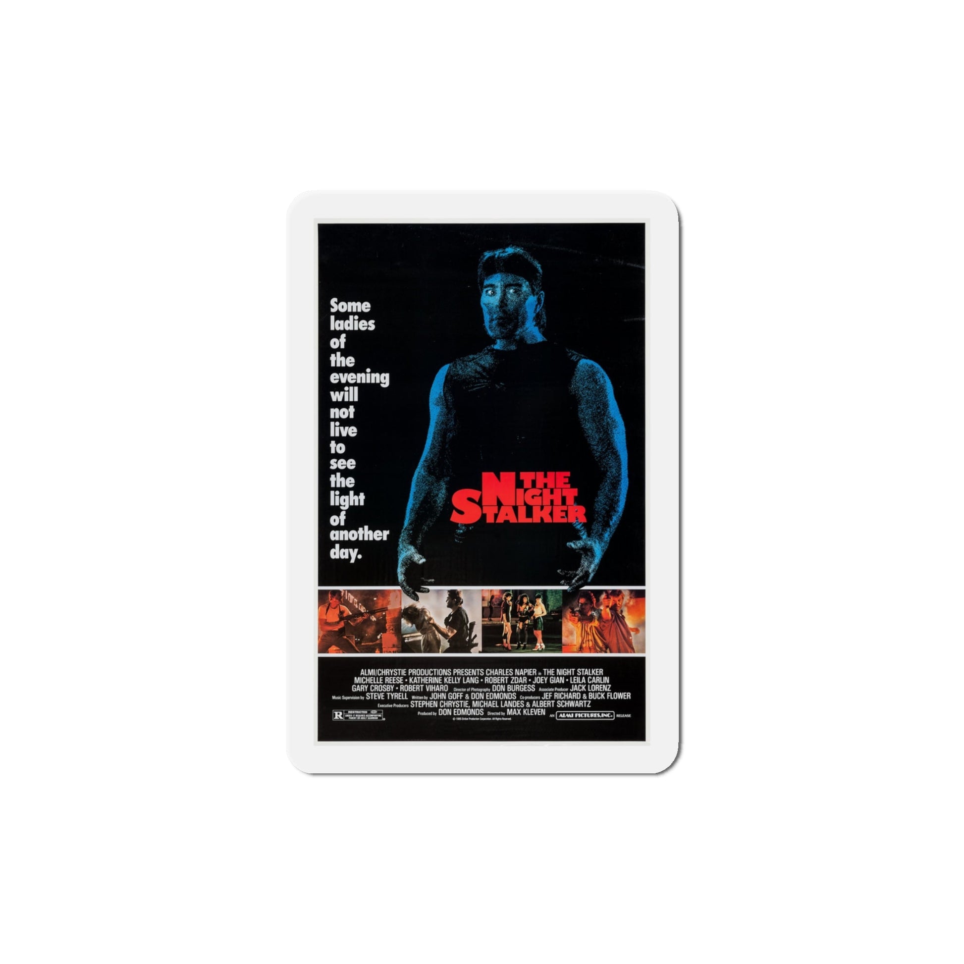 The Night Stalker 1987 Movie Poster Die-Cut Magnet-4" x 4"-The Sticker Space