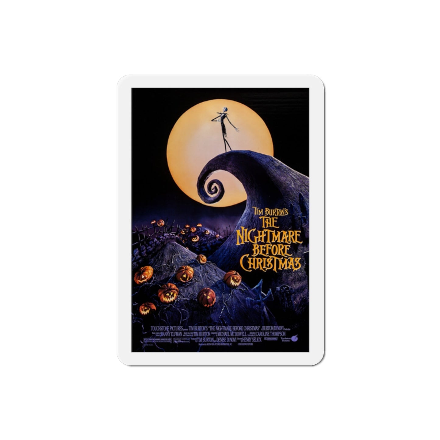 The Nightmare Before Christmas 1993 Movie Poster Die-Cut Magnet-2" x 2"-The Sticker Space