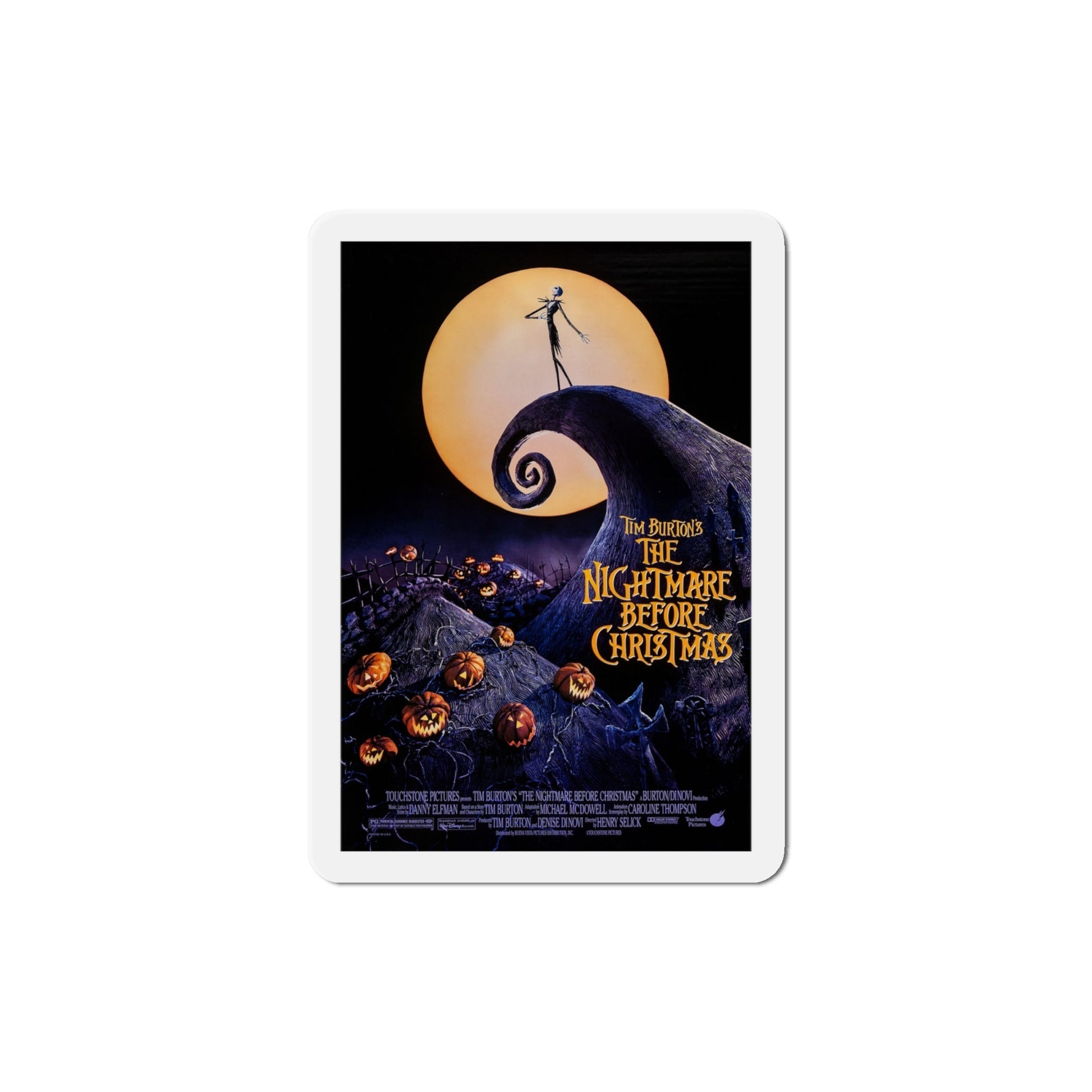 The Nightmare Before Christmas 1993 Movie Poster Die-Cut Magnet-4" x 4"-The Sticker Space