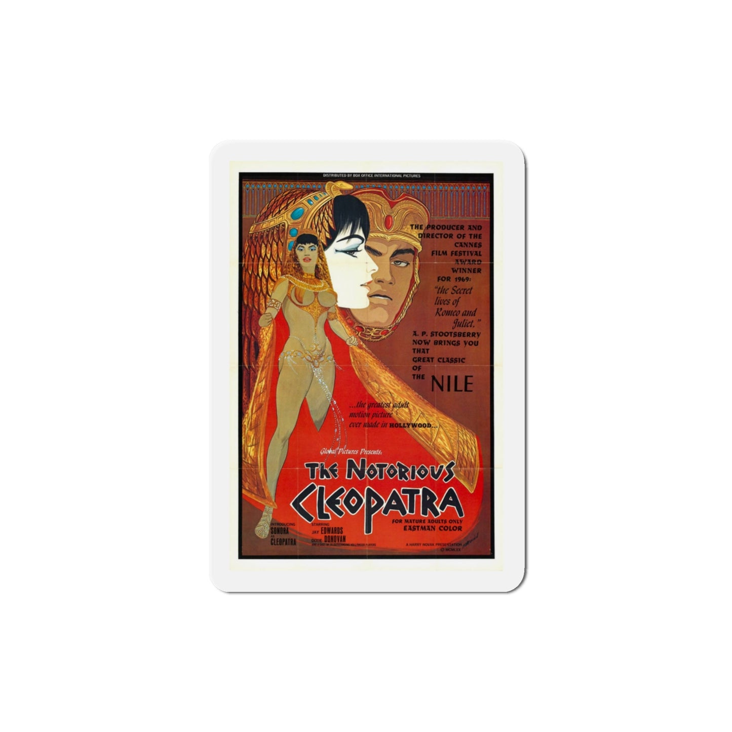 The Notorious Cleopatra 1970 Movie Poster Die-Cut Magnet-3" x 3"-The Sticker Space