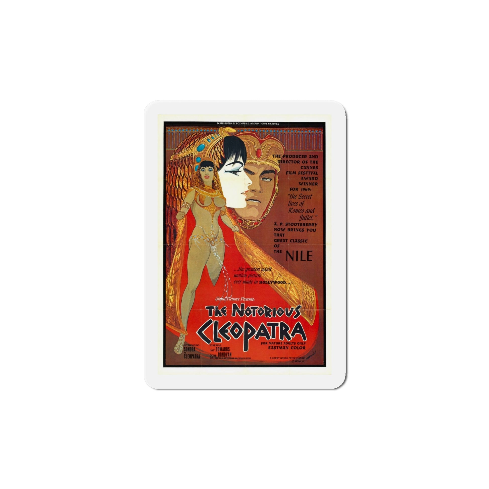 The Notorious Cleopatra 1970 Movie Poster Die-Cut Magnet-6 × 6"-The Sticker Space
