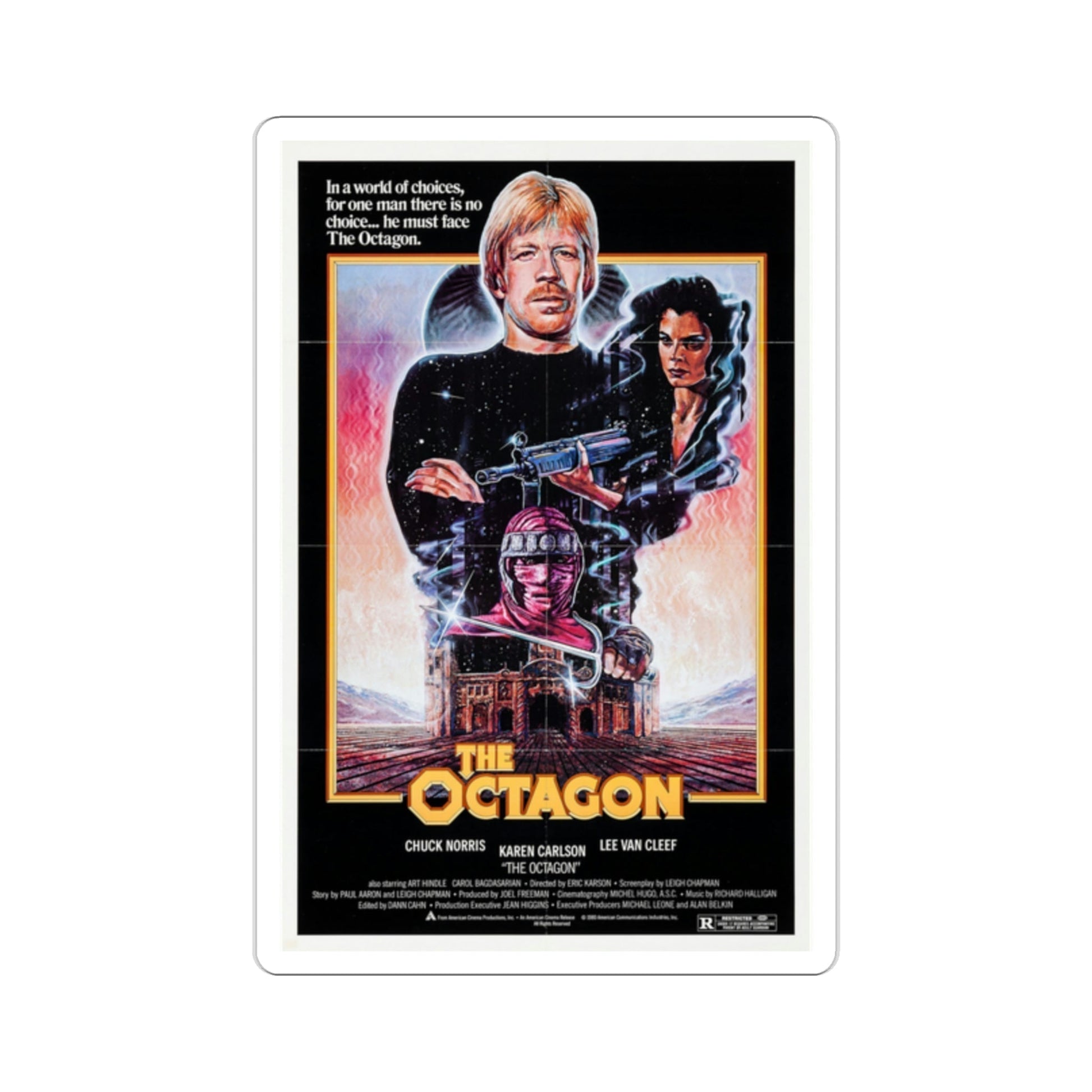 The Octagon 1980 Movie Poster STICKER Vinyl Die-Cut Decal-2 Inch-The Sticker Space