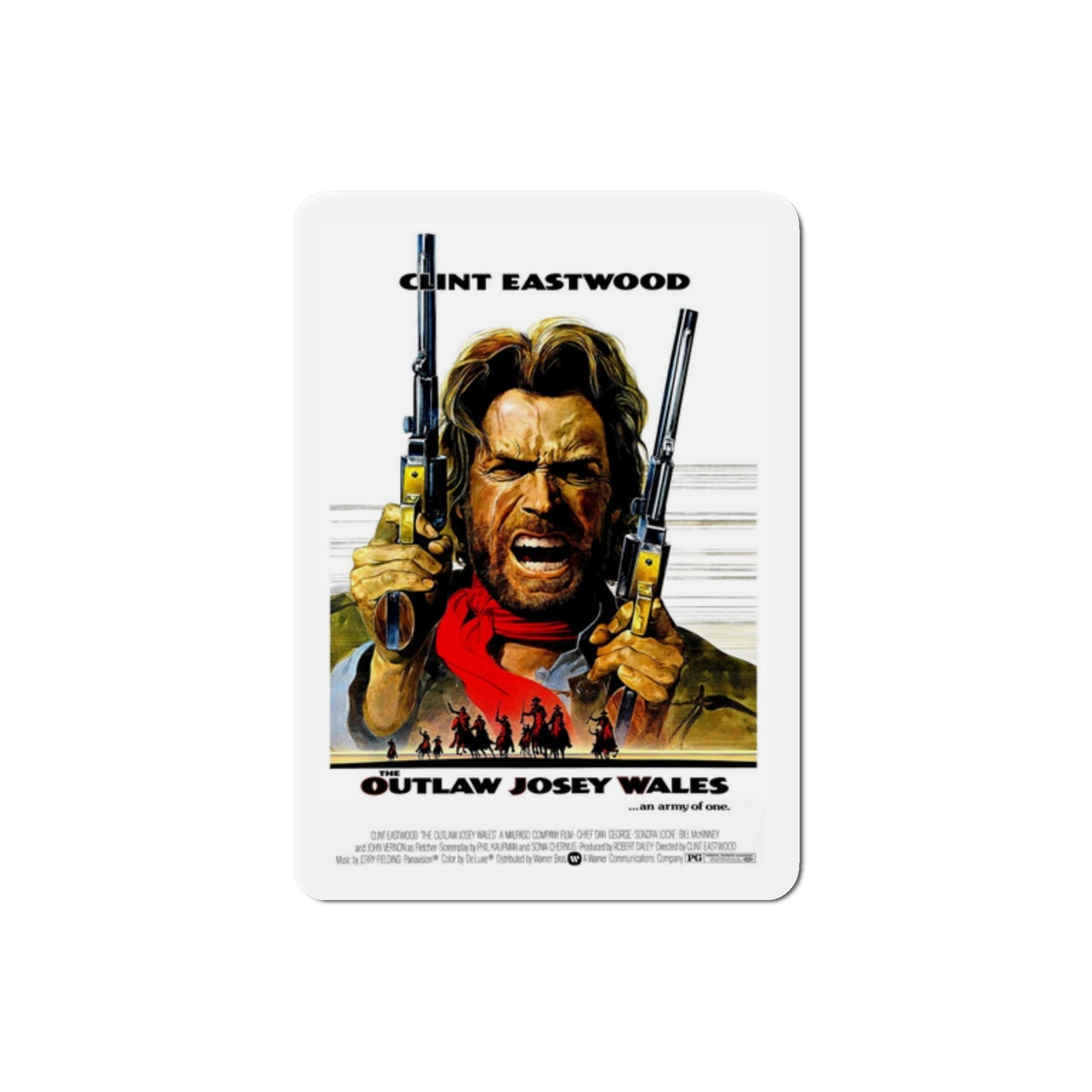 The Outlaw Josey Wales 1976 Movie Poster Die-Cut Magnet-2" x 2"-The Sticker Space