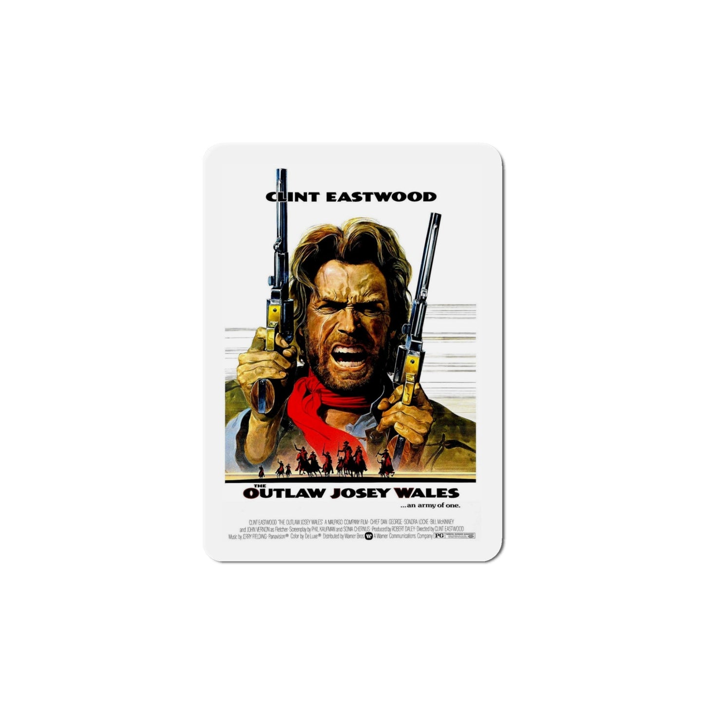 The Outlaw Josey Wales 1976 Movie Poster Die-Cut Magnet-5" x 5"-The Sticker Space