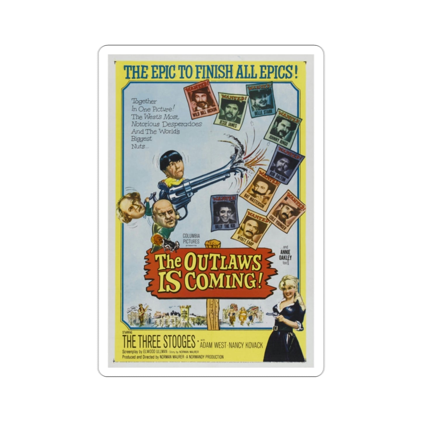 The Outlaws Is Coming 1965 Movie Poster STICKER Vinyl Die-Cut Decal-2 Inch-The Sticker Space