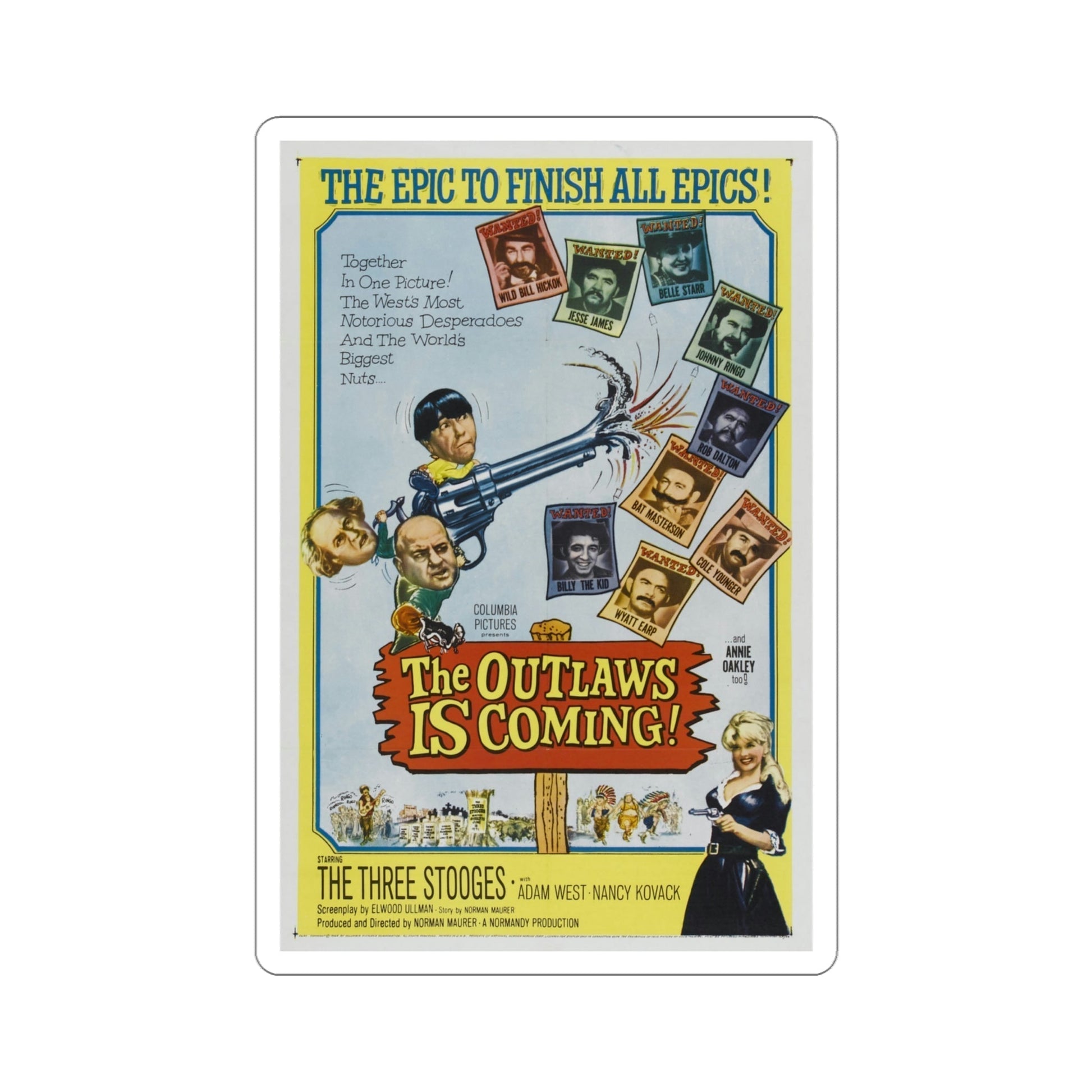 The Outlaws Is Coming 1965 Movie Poster STICKER Vinyl Die-Cut Decal-4 Inch-The Sticker Space